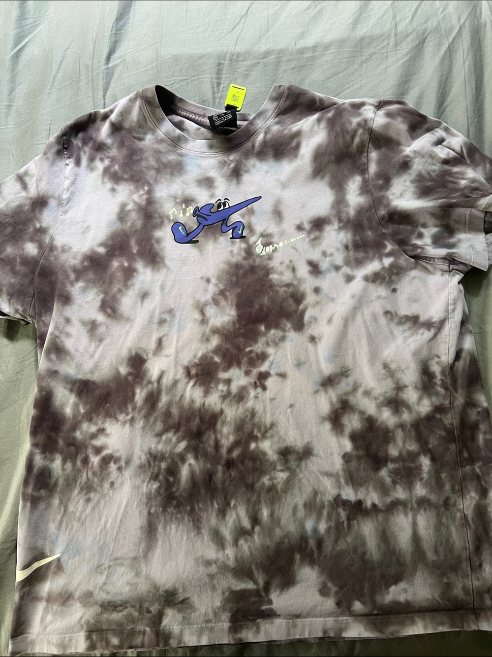 Tie-Dye Graphic Tee with Blue Character